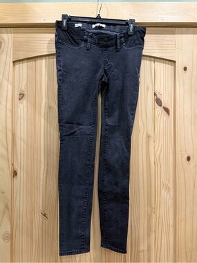 Madewell Maternity Skinny Jeans Black Under Belly‎ Side Panel Size 28
